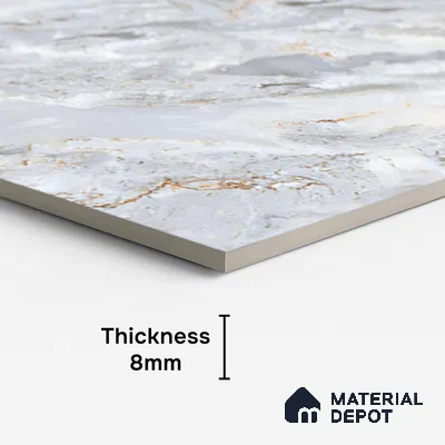Marble Look TL 08495 Crevon Blue Endless 4 ft x 2 ft Vitrified Glossy Finish - 8 mm | Random 4