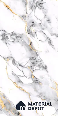 Marble Look TL 08520 Kawa Grey 4 ft x 2 ft Vitrified Glossy Finish - 8 mm | Random 3