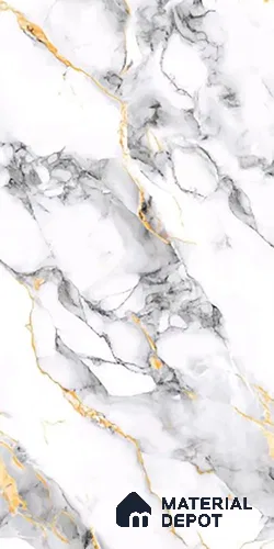 Marble Look TL 08520 Kawa Grey 4 ft x 2 ft Vitrified Glossy Finish - 8 mm | Random 3