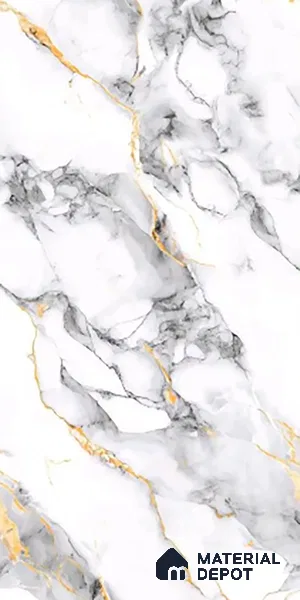 Marble Look TL 08520 Kawa Grey 4 ft x 2 ft Vitrified Glossy Finish - 8 mm | Random 3