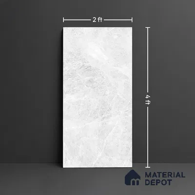 Marble Look TL 08498 B Logger White 4 ft x 2 ft Vitrified Glossy Finish - 8 mm | Random 7
