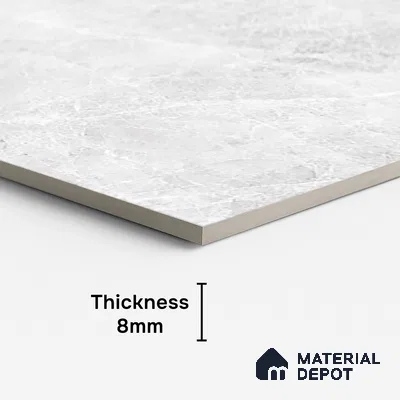 Marble Look TL 08498 B Logger White 4 ft x 2 ft Vitrified Glossy Finish - 8 mm | Random 7