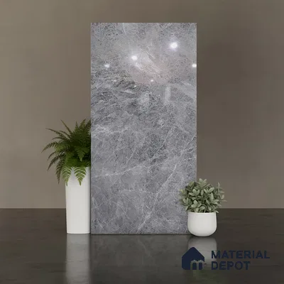 Marble Look TL 08498 Logger Gris 4 ft x 2 ft Vitrified Glossy Finish - 8 mm | Random 7