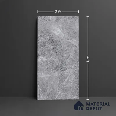 Marble Look TL 08498 Logger Gris 4 ft x 2 ft Vitrified Glossy Finish - 8 mm | Random 7