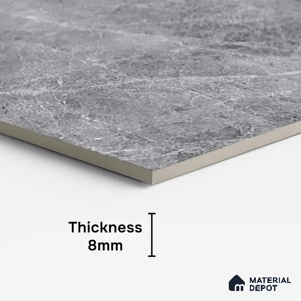 Marble Look TL 08498 Logger Gris 4 ft x 2 ft Vitrified Glossy Finish - 8 mm | Random 7