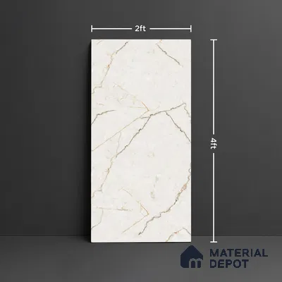 Marble Look TL 08521 Nayar Peach 4 ft x 2 ft Vitrified Glossy Finish - 8 mm | Random 3