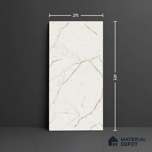Marble Look TL 08521 Nayar Peach 4 ft x 2 ft Vitrified Glossy Finish - 8 mm | Random 3