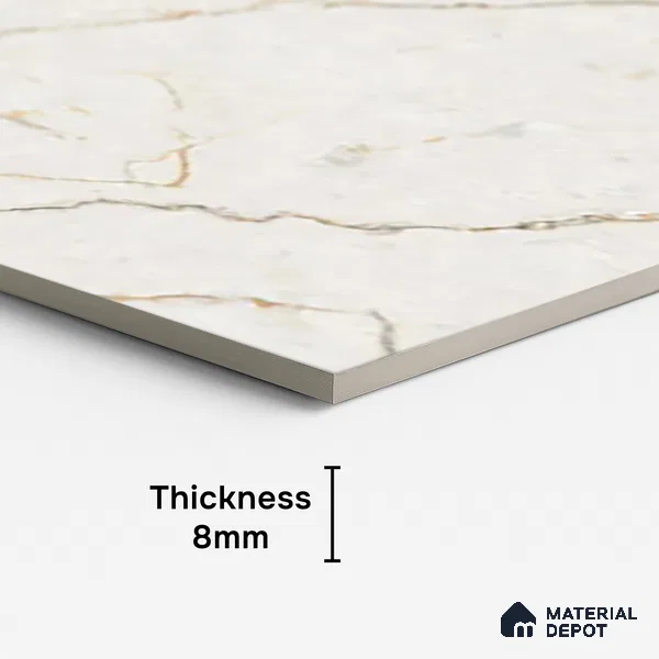 Marble Look TL 08521 Nayar Peach 4 ft x 2 ft Vitrified Glossy Finish - 8 mm | Random 3
