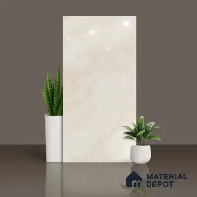 Marble Look Floor & Wall Tile TL 08132 Sajalin Crema 4 ft x 2 ft Vitrified Glossy Finish - 9 mm | Random 6
