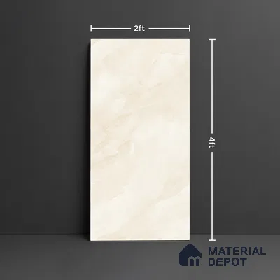 Marble Look Floor & Wall Tile TL 08132 Sajalin Crema 4 ft x 2 ft Vitrified Glossy Finish - 9 mm | Random 6