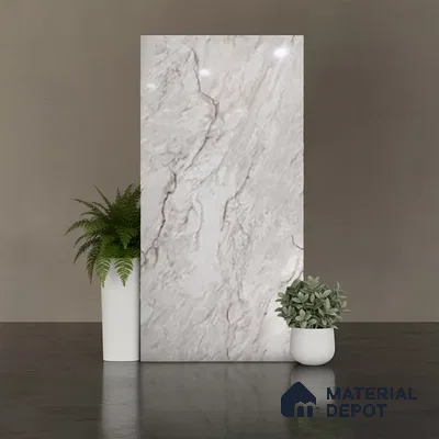 Marble Look Wall & Floor Tile TL 10331 Selestin White 4 ft x 2 ft Vitrified Glossy Finish - 9 mm