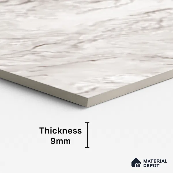 Marble Look Wall & Floor Tile TL 10331 Selestin White 4 ft x 2 ft Vitrified Glossy Finish - 9 mm