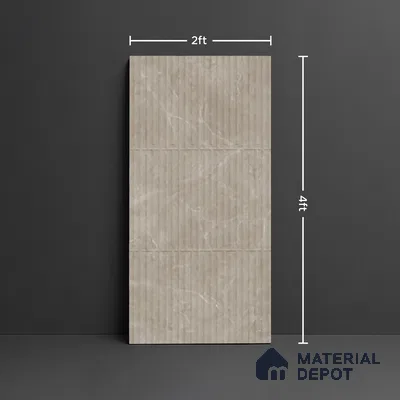 Punch Look Wall Tile TL 08115 B Lublin Taupe Decor 4 ft x 2 ft Vitrified Glossy Finish - 9 mm | Random 6