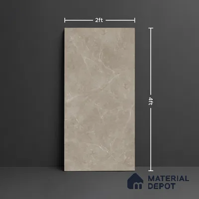 Marble Look Floor,Wall Tile TL 08115 C CV Lublin Taupe 4 ft x 2 ft Vitrified Matte Finish - 9 mm | Random 6