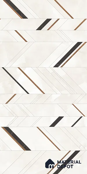 Patterned Look Floor & Wall Tile TL 08128 B Jennifer Bianco Decor 4 ft x 2 ft Vitrified Glossy Finish - 9 mm
