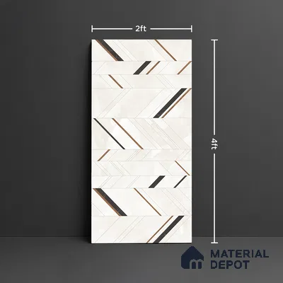 Patterned Look Floor & Wall Tile TL 08128 B Jennifer Bianco Decor 4 ft x 2 ft Vitrified Glossy Finish - 9 mm