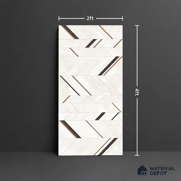 Patterned Look Floor & Wall Tile TL 08128 B Jennifer Bianco Decor 4 ft x 2 ft Vitrified Glossy Finish - 9 mm