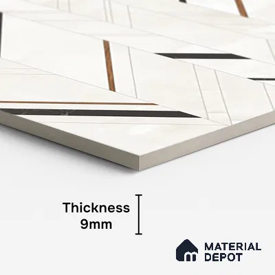 Patterned Look Floor & Wall Tile TL 08128 B Jennifer Bianco Decor 4 ft x 2 ft Vitrified Glossy Finish - 9 mm