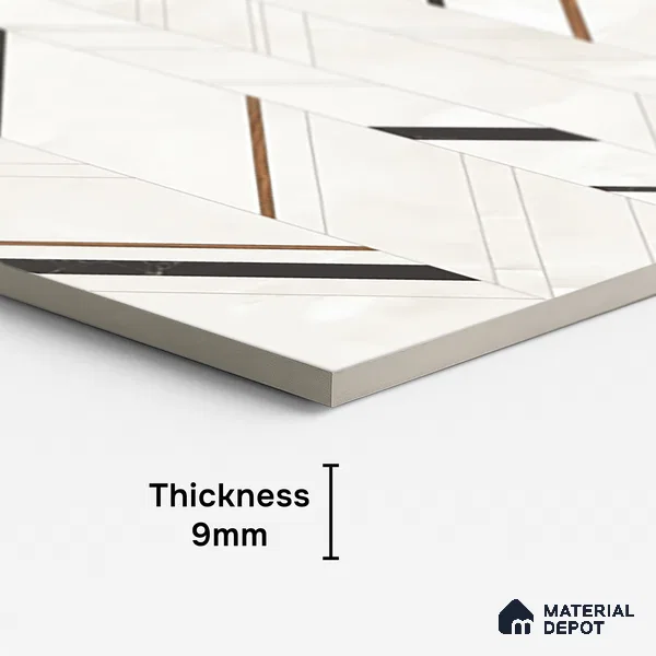 Patterned Look Floor & Wall Tile TL 08128 B Jennifer Bianco Decor 4 ft x 2 ft Vitrified Glossy Finish - 9 mm
