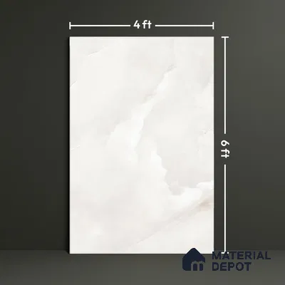 Marble Look Floor & Wall Tile TL 08128 C Jennifer Bianco 6 ft x 4 ft Vitrified Glossy Finish - 9 mm | Random 12 | Adhesive and Spacers Must be Used During Installation