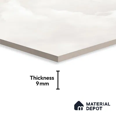 Marble Look Floor & Wall Tile TL 08128 C Jennifer Bianco 6 ft x 4 ft Vitrified Glossy Finish - 9 mm | Random 12 | Adhesive and Spacers Must be Used During Installation