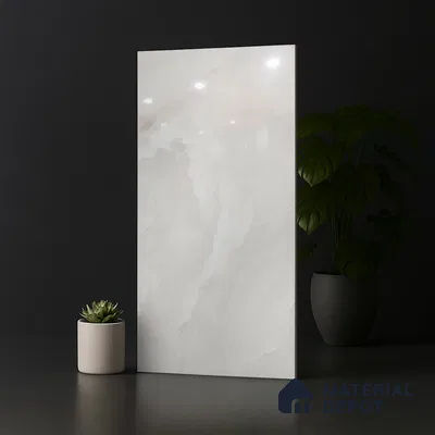 Marble Look Floor & Wall Tile TL 08128 Jennifer Bianco 4 ft x 2 ft Vitrified Glossy Finish - 9 mm | Random 12