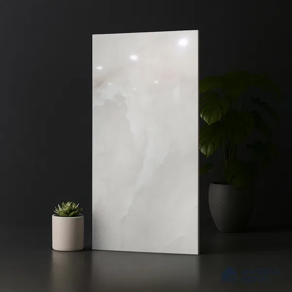 Marble Look Floor & Wall Tile TL 08128 Jennifer Bianco 4 ft x 2 ft Vitrified Glossy Finish - 9 mm | Random 12