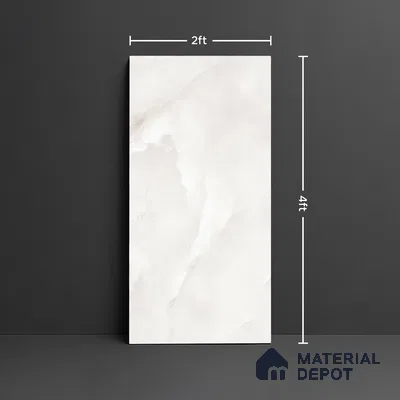 Marble Look Floor & Wall Tile TL 08128 Jennifer Bianco 4 ft x 2 ft Vitrified Glossy Finish - 9 mm | Random 12