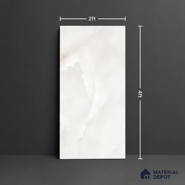 Marble Look Floor & Wall Tile TL 08128 Jennifer Bianco 4 ft x 2 ft Vitrified Glossy Finish - 9 mm | Random 12