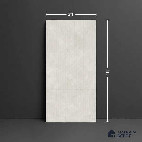 Punch Look Wall Tile TL 08113 B Lublin Blanco Decor 4 ft x 2 ft Vitrified Glossy Finish - 9 mm | Random 6