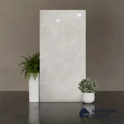 Marble Look Floor & Wall Tile TL 08113 Lublin Blanco 4 ft x 2 ft Vitrified Glossy Finish - 9 mm | Random 6