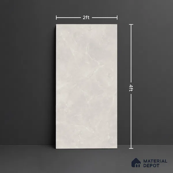 Marble Look Floor & Wall Tile TL 08113 Lublin Blanco 4 ft x 2 ft Vitrified Glossy Finish - 9 mm | Random 6