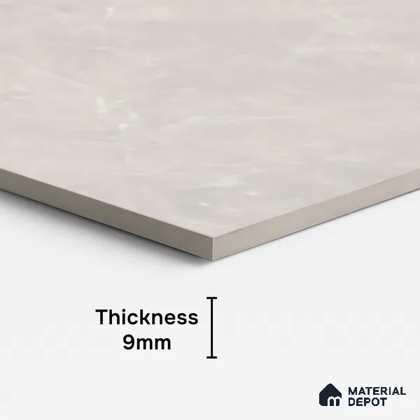 Marble Look Floor & Wall Tile TL 08113 Lublin Blanco 4 ft x 2 ft Vitrified Glossy Finish - 9 mm | Random 6