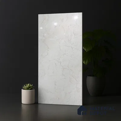 Marble Look Wall & Floor Tile TL 10328 B Fossil Bianco 4 ft x 2 ft Vitrified Glossy Finish - 9 mm