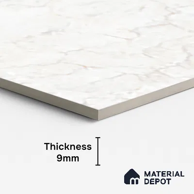 Marble Look Wall & Floor Tile TL 10328 B Fossil Bianco 4 ft x 2 ft Vitrified Glossy Finish - 9 mm