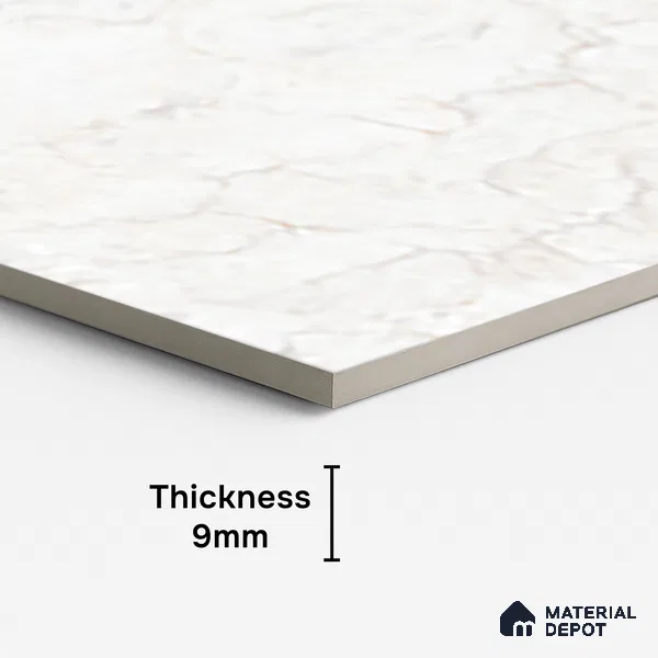 Marble Look Wall & Floor Tile TL 10328 B Fossil Bianco 4 ft x 2 ft Vitrified Glossy Finish - 9 mm