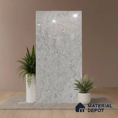 Marble Look Wall & Floor Tile TL 10328 Fossil Grey 4 ft x 2 ft Vitrified Glossy Finish - 9 mm