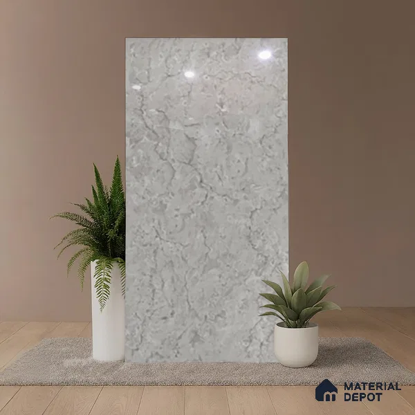 Marble Look Wall & Floor Tile TL 10328 Fossil Grey 4 ft x 2 ft Vitrified Glossy Finish - 9 mm