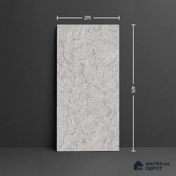 Marble Look Wall & Floor Tile TL 10328 Fossil Grey 4 ft x 2 ft Vitrified Glossy Finish - 9 mm
