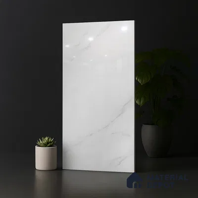 Marble Look Floor & Wall Tile TL 08090 Calacatta Michael 4 ft x 2 ft Vitrified Glossy Finish - 9 mm