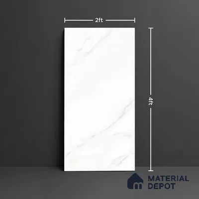 Marble Look Floor & Wall Tile TL 08090 Calacatta Michael 4 ft x 2 ft Vitrified Glossy Finish - 9 mm