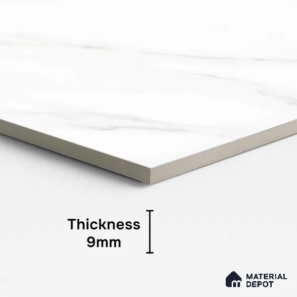 Marble Look Floor & Wall Tile TL 08090 Calacatta Michael 4 ft x 2 ft Vitrified Glossy Finish - 9 mm