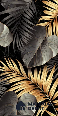 Tropical Wall Tile TL 08129 B Monzon Black Decor B 4 ft x 2 ft Vitrified Glossy Finish - 9 mm | 2 Random Design | Suitable for Bathroom, Accent/Feature Wall, Basin Area