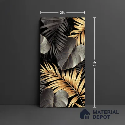 Tropical Wall Tile TL 08129 B Monzon Black Decor B 4 ft x 2 ft Vitrified Glossy Finish - 9 mm | 2 Random Design | Suitable for Bathroom, Accent/Feature Wall, Basin Area