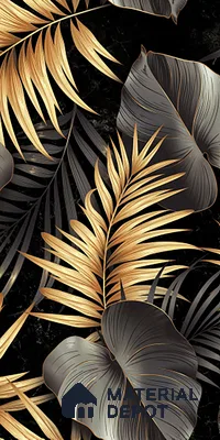 Tropical Wall Tile TL 08129 Monzon Black Decor A 4 ft x 2 ft Vitrified Glossy Finish - 9 mm | 2 Random Design | Suitable for Bathroom, Accent/Feature Wall, Basin Area