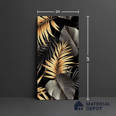 Tropical Wall Tile TL 08129 Monzon Black Decor A 4 ft x 2 ft Vitrified Glossy Finish - 9 mm | 2 Random Design | Suitable for Bathroom, Accent/Feature Wall, Basin Area
