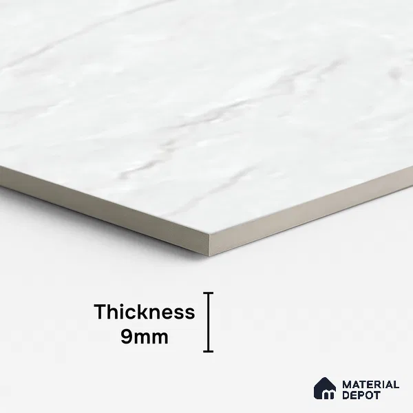 Marble Look Wall & Floor Tile TL 10327 Damasta Bianco 4 ft x 2 ft Vitrified Glossy Finish - 9 mm