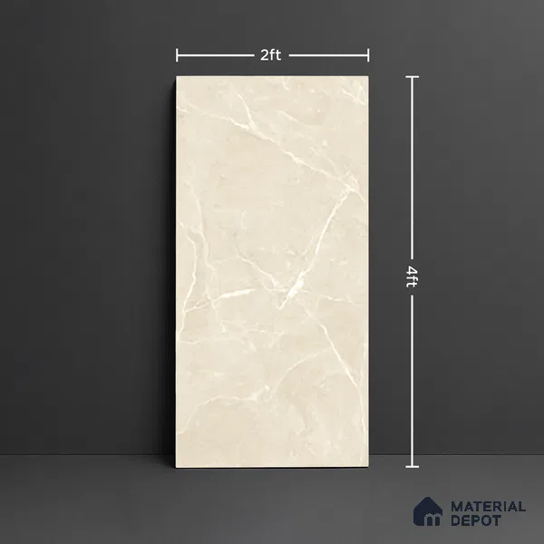 Marble Look Wall & Floor Tile TL 10330 B Elite Crema 4 ft x 2 ft Vitrified Glossy Finish - 9 mm