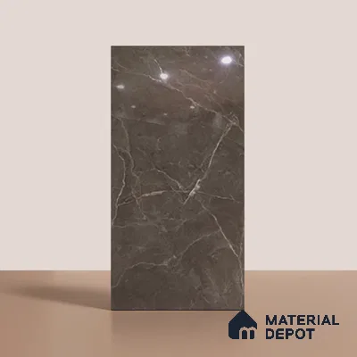 Marble Look Wall & Floor Tile TL 10330 Elite Brown 4 ft x 2 ft Vitrified Glossy Finish - 9 mm