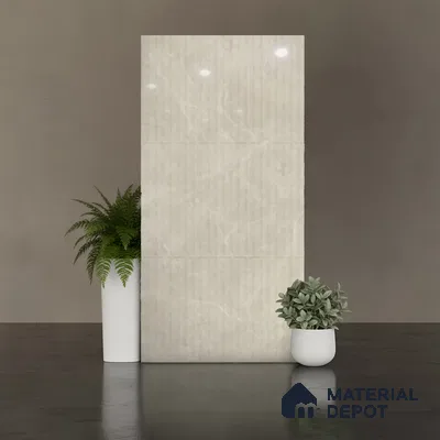 Punch Look Wall Tile TL 08114 B Lublin Beige Decor 4 ft x 2 ft Vitrified Glossy Finish - 9 mm | Random 6
